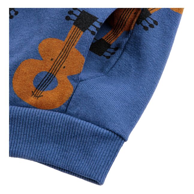Sweatshirt mit Reißverschluss aus Bio-Baumwolle Guitars | Blau
