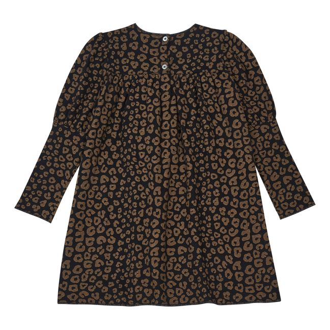 Vestido de malla de lúrex leopardo | Gris Antracita