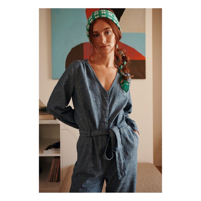 Combinaison Zemaison Coton et Lin - Collection Femme | Bleu indigo
