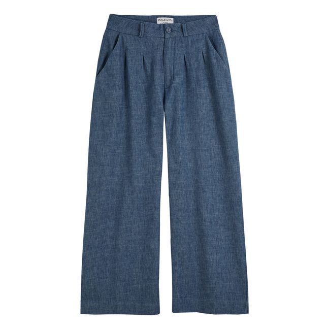 Pantaloni in cotone e lino Zelinou - Collezione Donna | Blu  indaco