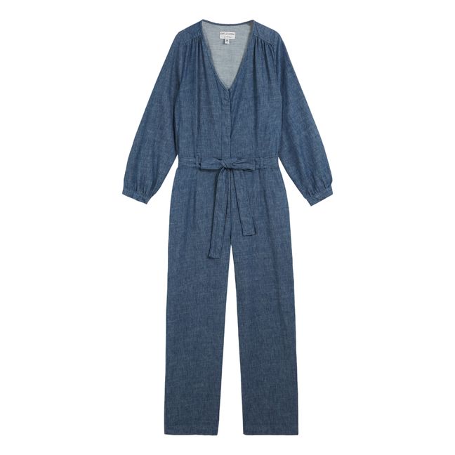 Zemaison Cotton and Linen Jumpsuit - Women's collection | Indigo blue