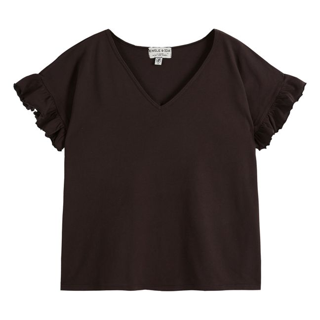 T-Shirt Zabio Bio-Baumwolle - Damenkollektion | Anthrazit