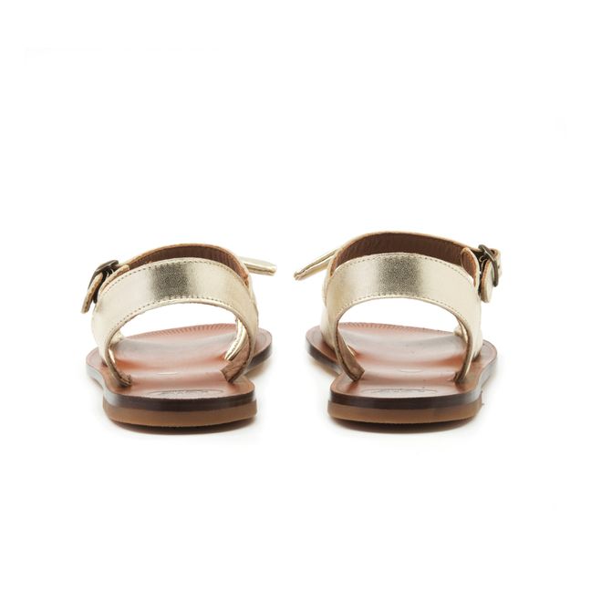 Bow Buckle Sandals | Gold