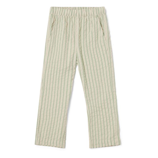 Pantalones de rayas Seersucker para niños | Verde