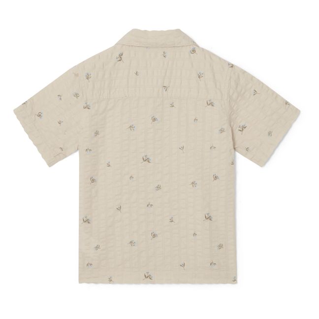 Seersucker floral shirt | Ecru