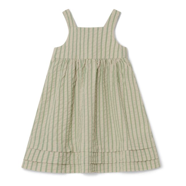 Seersucker Baby Striped Dress | Green