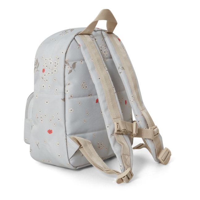 Flowery Backpack Recycled Materials | Light blue