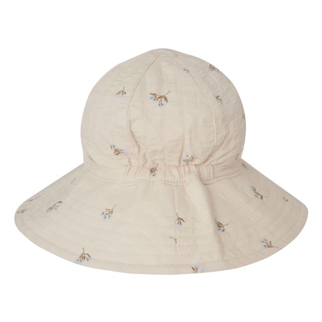 Seersucker floral hat | Ecru