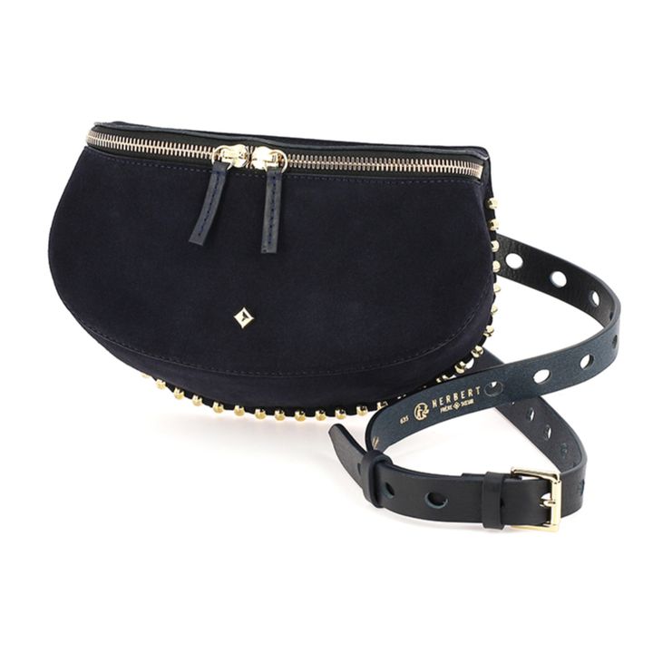 Sac Banane La Lili Rock Velours Bleu marine