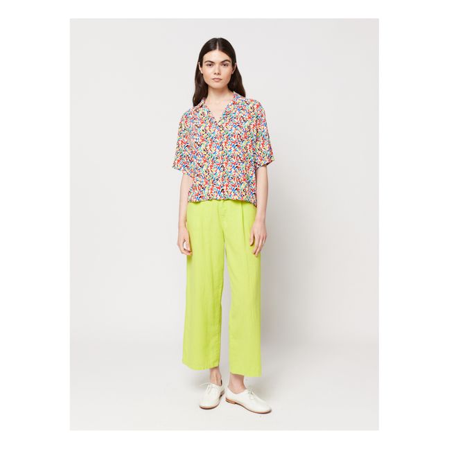 Pantaloni con Pinces in Cotone e Lino - Collezione Donna  | Verde anice