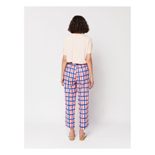 Pantalon Carreaux Coton et Lin - Collection Femme  | Rose