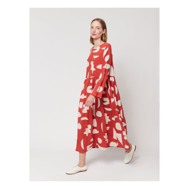 Vestido Paisaje de verano - Colección Mujer | Rojo ladrillo