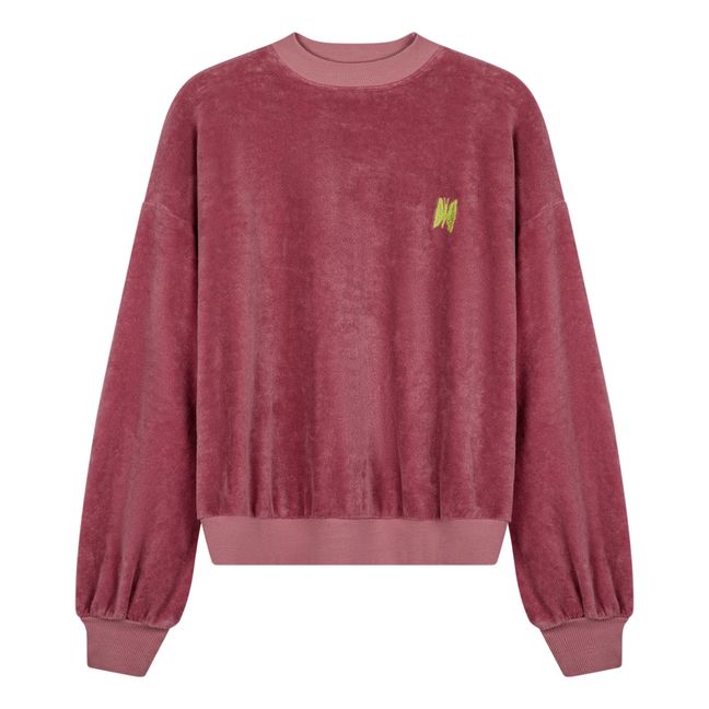 Butterfly Organic Cotton Terry Sweater - Women's collection  | Dusty Pink
