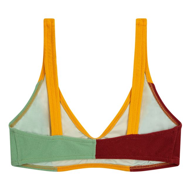 Top Bikini in Spugna Color Block - Collezione Donna  | Giallo