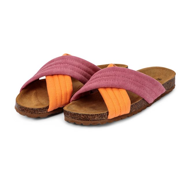 Organic cotton crossover sandals - Women's collection  | Pink