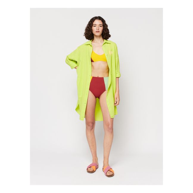 Top Bikini in Spugna Color Block - Collezione Donna  | Giallo