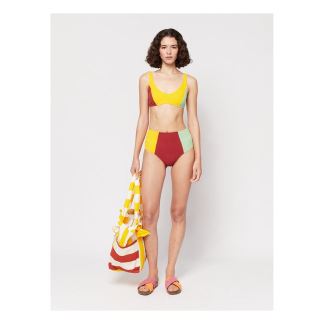 Bikini-Oberteil Frottee Color Block - Damenkollektion | Gelb