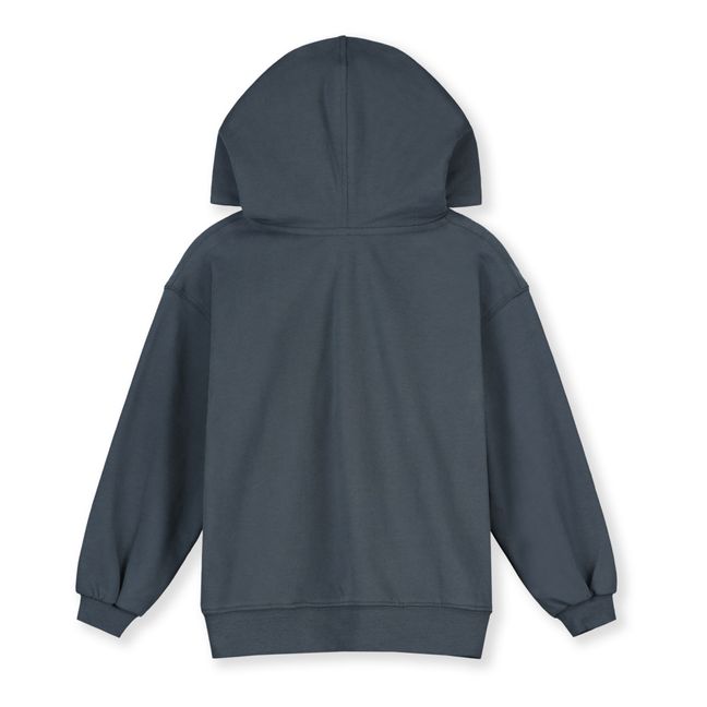 Kapuzen-Sweatshirt aus Bio-Baumwolle | Graublau
