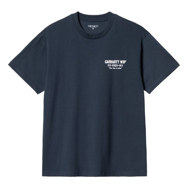 T-shirt Less Troubles Coton Bio | Bleu marine