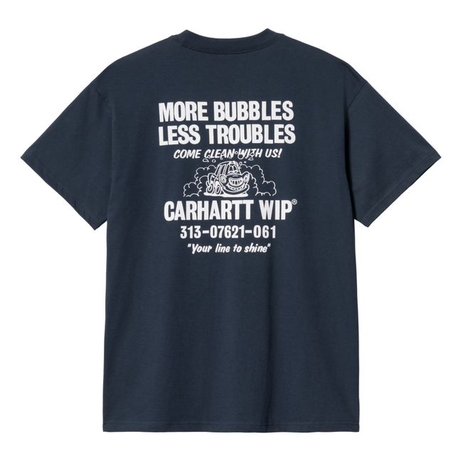 Maglietta in cotone organico Less Troubles | Blu marino