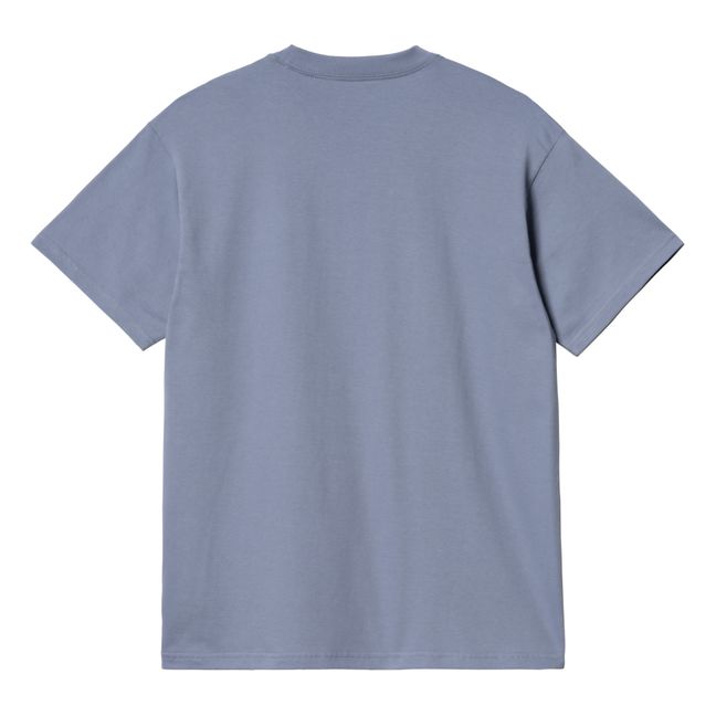 T-shirt Diagram Script Coton Bio | Bleu gris