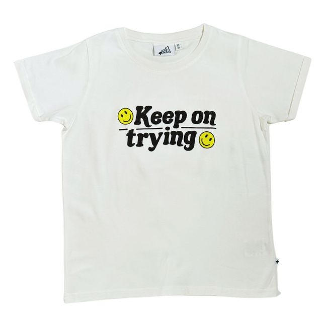 T-Shirt Keep On Trying | Weiß