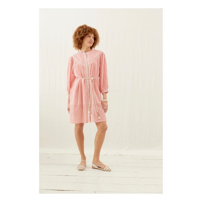 Kleid Liviane Streifen - Frauenkollektion | Rosa