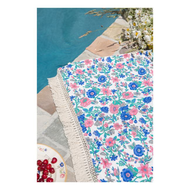 Serviette de plage Lana en coton bio | Bleu azur