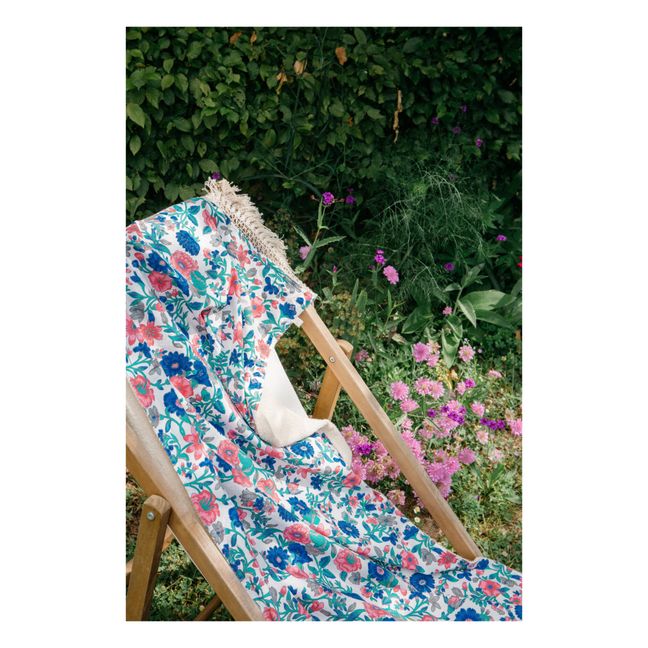 Serviette de plage Lana en coton bio | Bleu azur