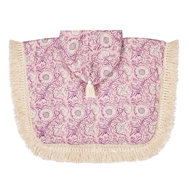 Mael bath poncho in organic cotton | Pink