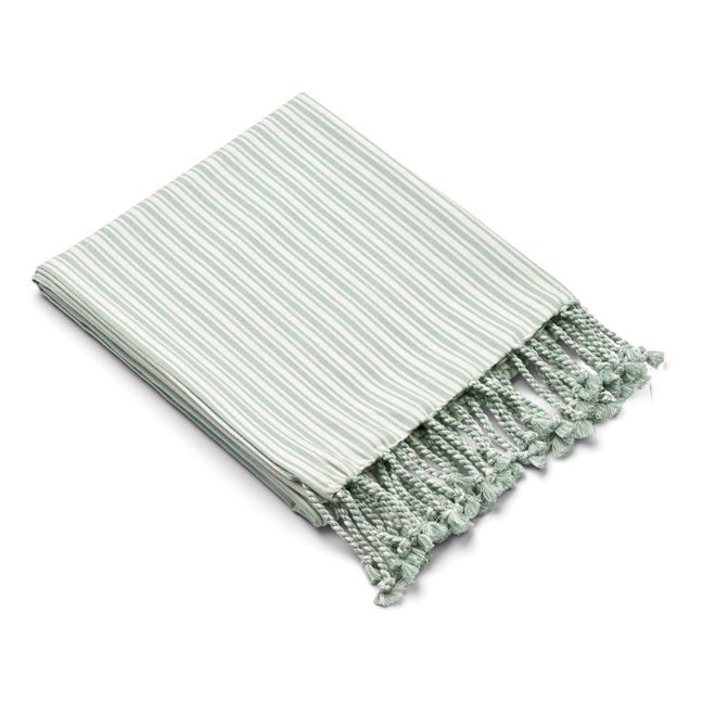 Mona Organic Cotton Beach Towel | Printed Stripe Ice blue/ Creme de la creme