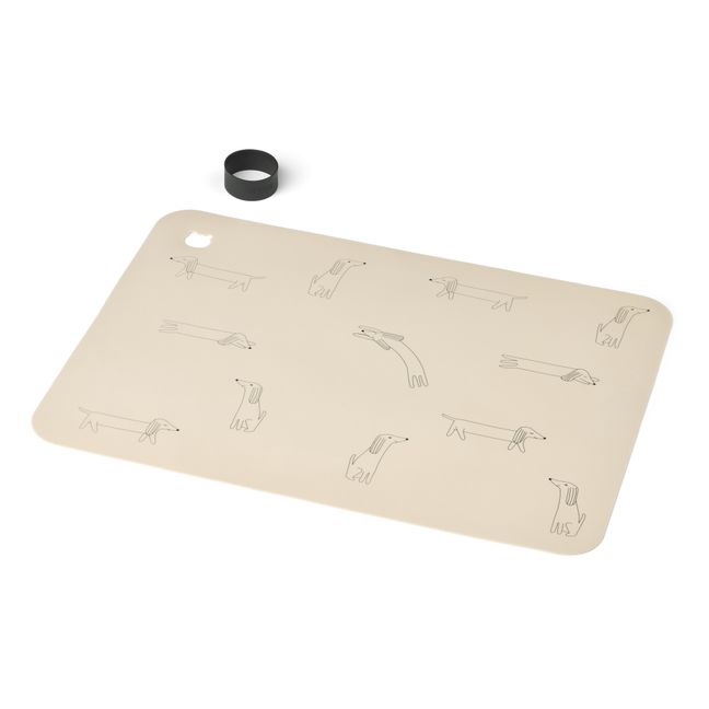 Jude place mat in silicone | Dog/Sandy