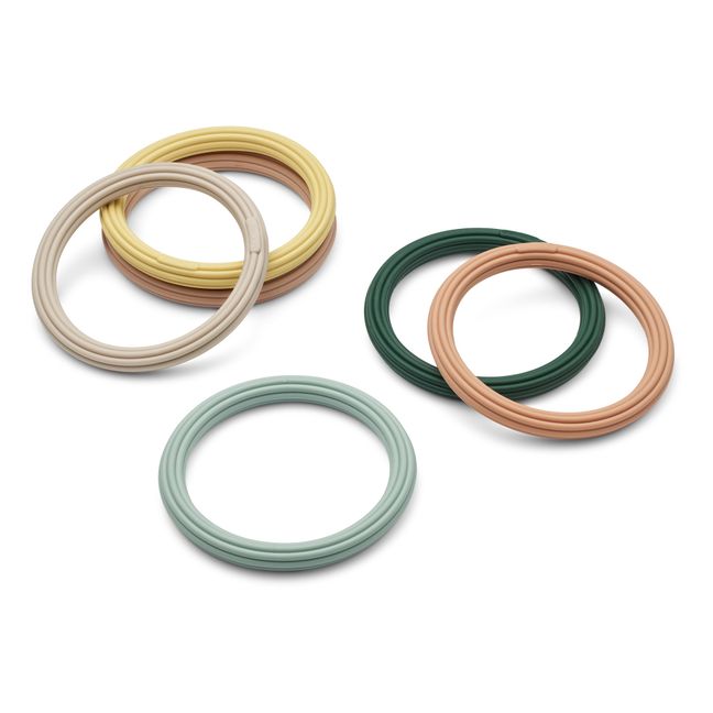 Calisto diving rings - Set of 6 | Garden green multi mix