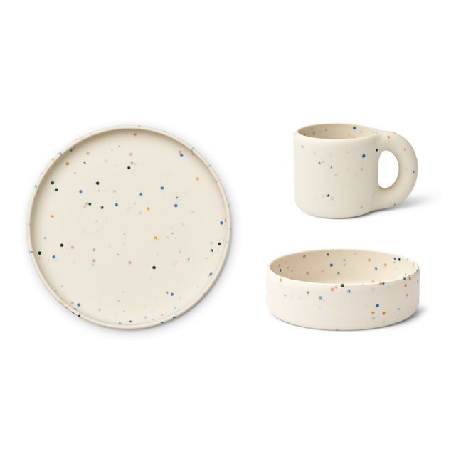 Set de vaisselle Andie en silicone | Splash dots/Sea shell 