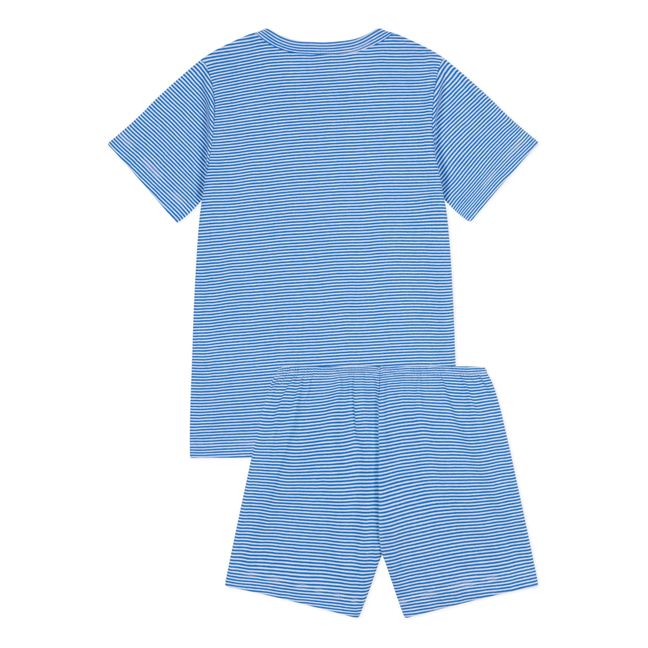Pyjama Short Manael Rayé | Bleu
