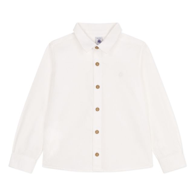 Moda-Hemd aus Piqué-Canvas | Weiß