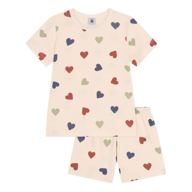 Pyjama Short Market Cœurs | Vanille
