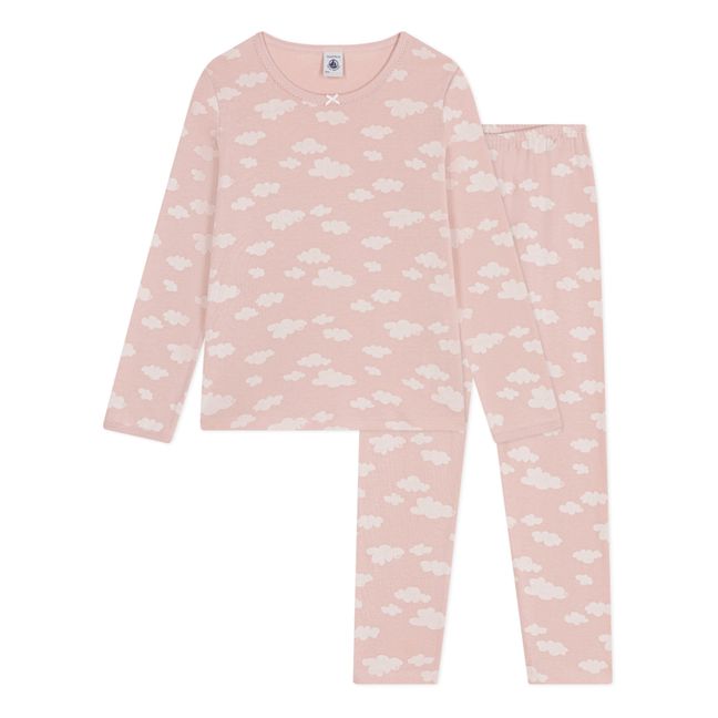 Pyjama 2 pièces petite fille à fleur petit bateau