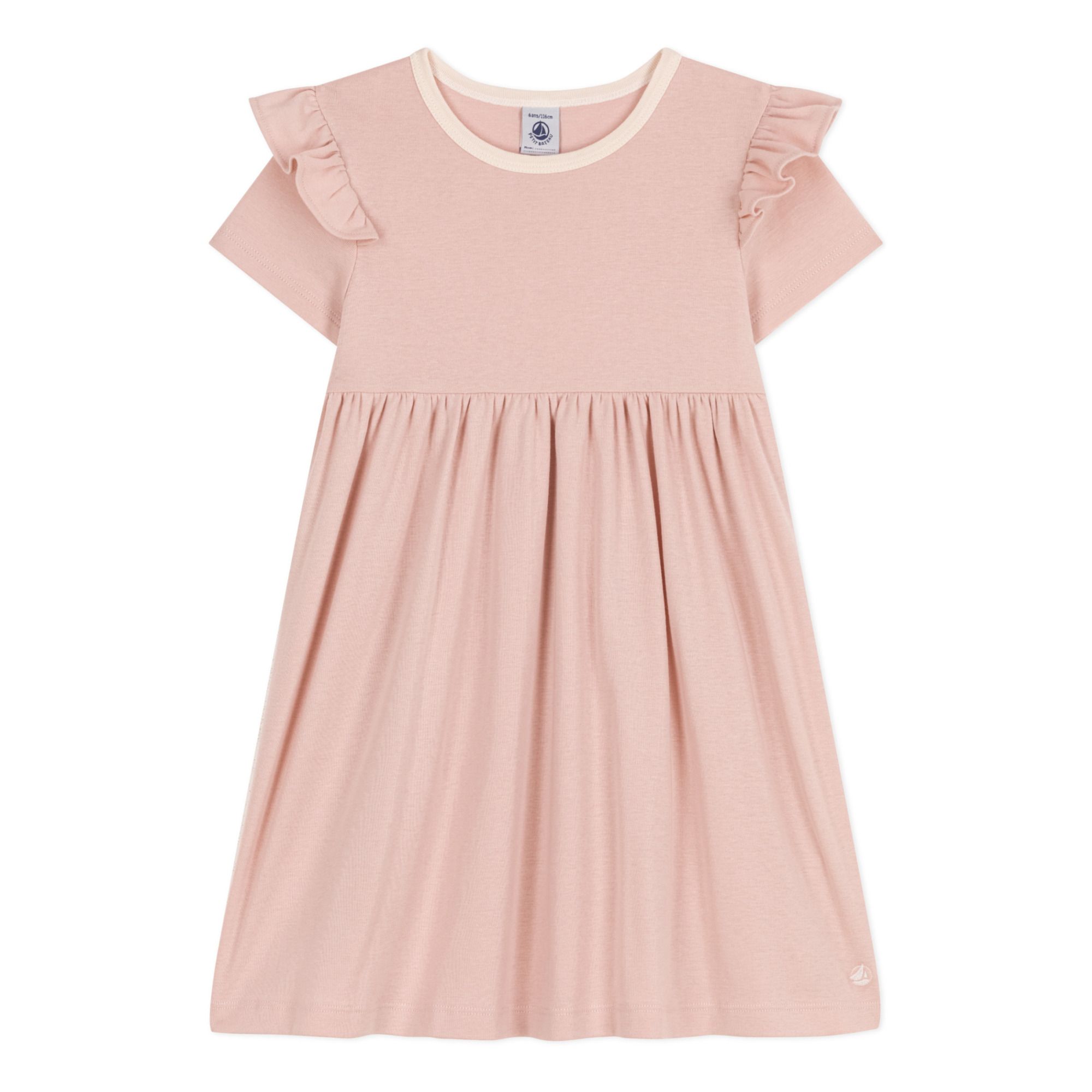 petit bateau Pastel Pink and Mint Green Ruffle Dress / 18 months