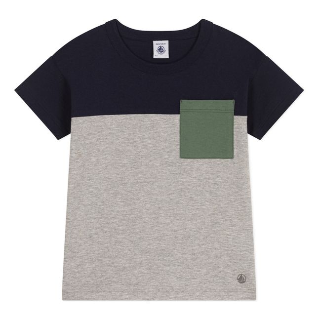 Myself Colorblock T-Shirt | Grau Meliert