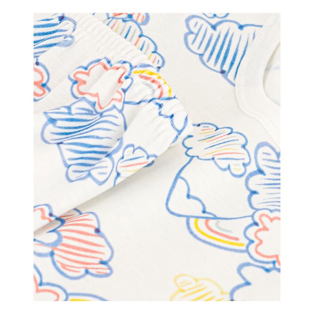 Pijama Manga Corta Nubes | Blanco