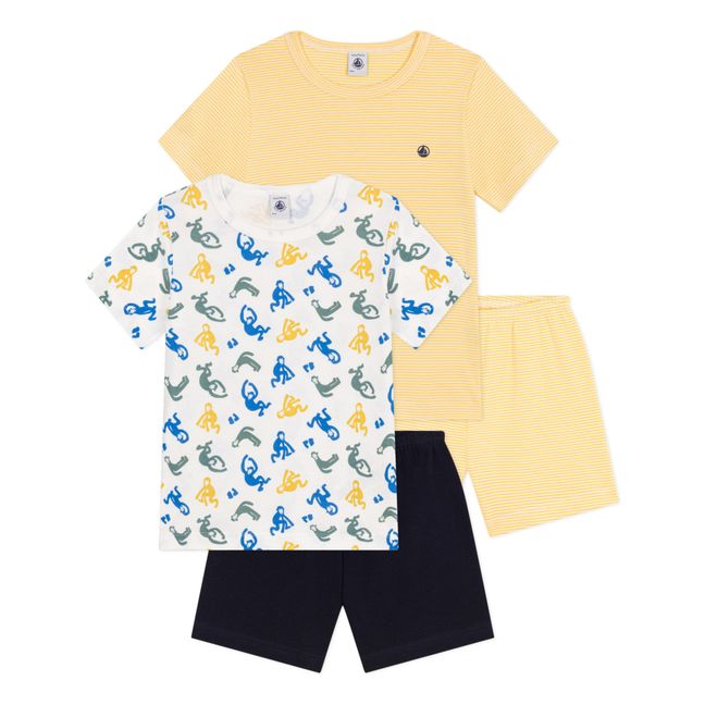 Set of 2 Ouistiti Pyjama Shorts | Yellow