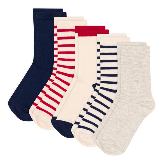 Pack of 5 Striped Socks | Beige