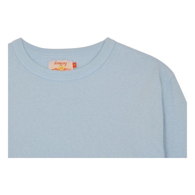 Hi'aka Camiseta de manga larga de algodón reciclado 260g | Azul