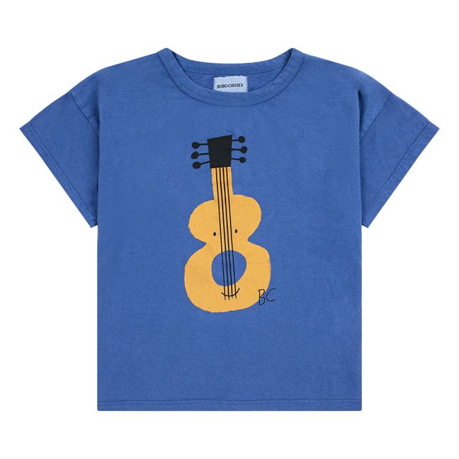 T-Shirt aus Bio-Baumwolle Gitarre | Blau