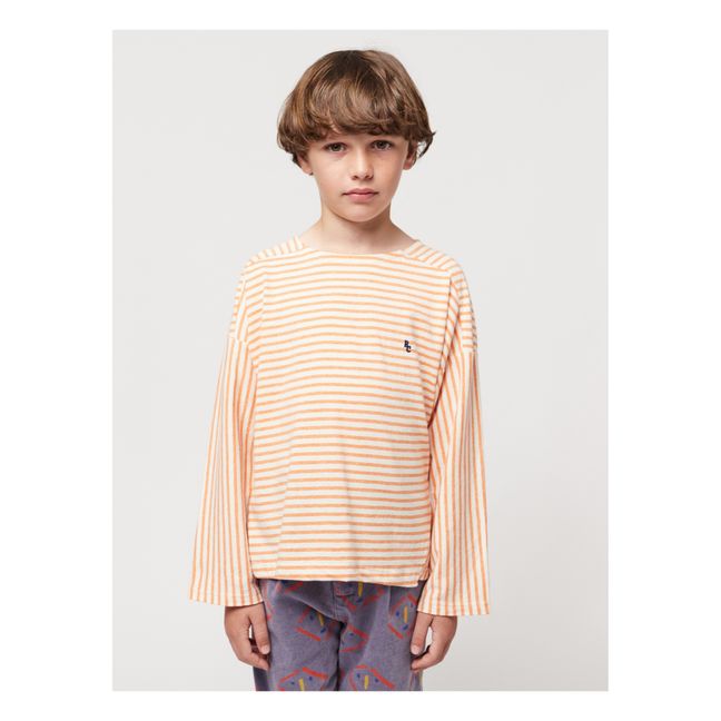Striped Organic Cotton T-Shirt | Orange