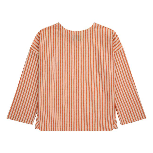 Striped Organic Cotton T-Shirt | Orange
