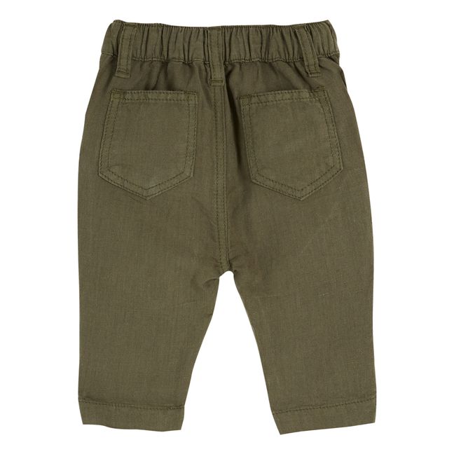Pantaloni in lino | Verde militare