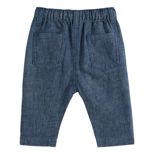 Indigo Linen Trousers | Denim blue