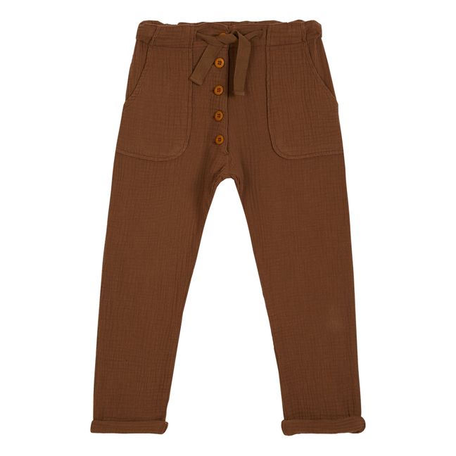 Pantalon Gaze de Coton | Chocolat